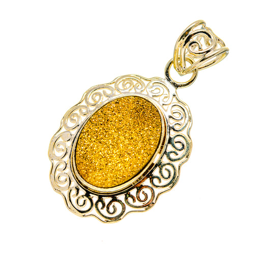 Pyrite Druzy Pendants handcrafted by Ana Silver Co - PD751660