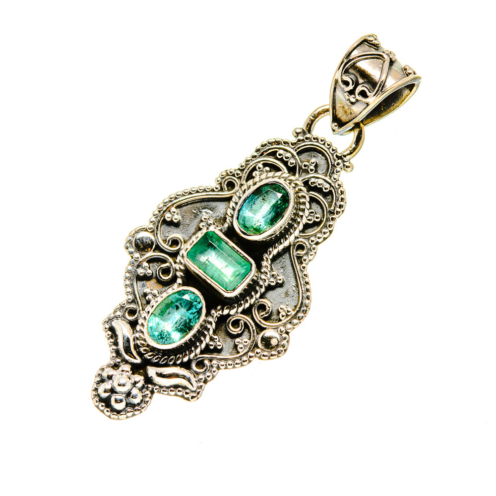 Zambian Emerald Pendants handcrafted by Ana Silver Co - PD751669