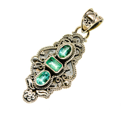 Zambian Emerald Pendants handcrafted by Ana Silver Co - PD751669