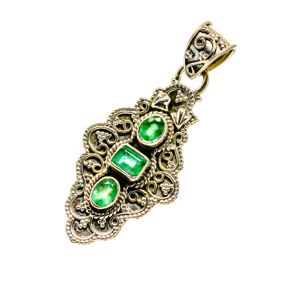 Zambian Emerald Pendants handcrafted by Ana Silver Co - PD751674