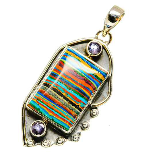 Rainbow Calsilica Pendants handcrafted by Ana Silver Co - PD7517