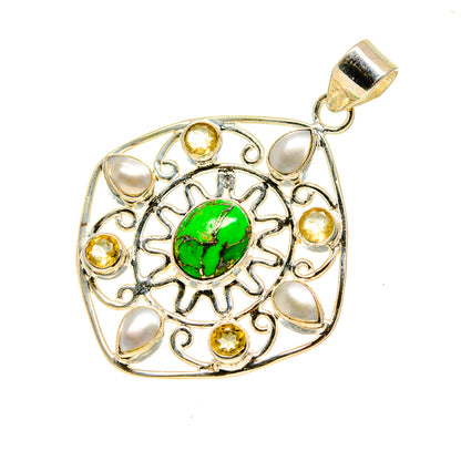 Green Copper Composite Turquoise Pendants handcrafted by Ana Silver Co - PD751703
