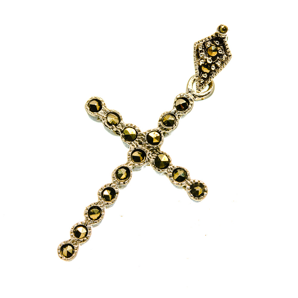 Smoky Quartz Cross Pendants handcrafted by Ana Silver Co - PD751716