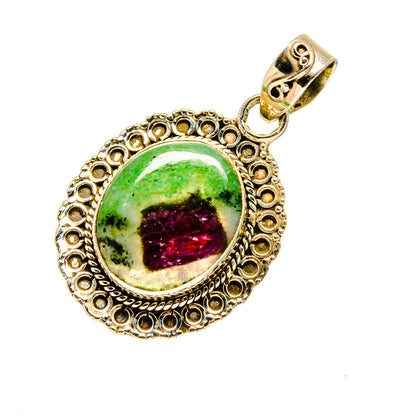 Ruby Zoisite Pendants handcrafted by Ana Silver Co - PD751775