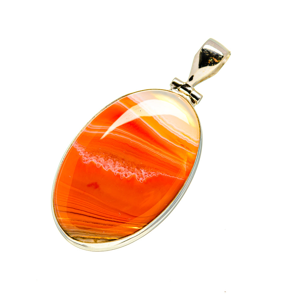Orange Botswana Agate Pendants handcrafted by Ana Silver Co - PD751905