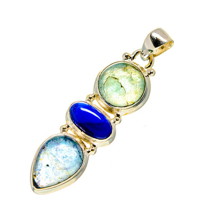 Blue Fluorite Pendants handcrafted by Ana Silver Co - PD751932