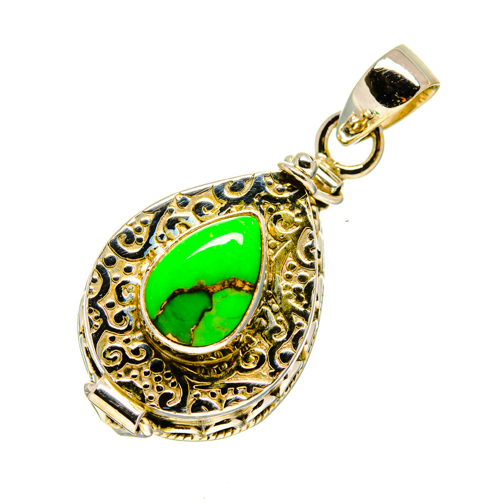 Green Copper Composite Turquoise Pendants handcrafted by Ana Silver Co - PD752074
