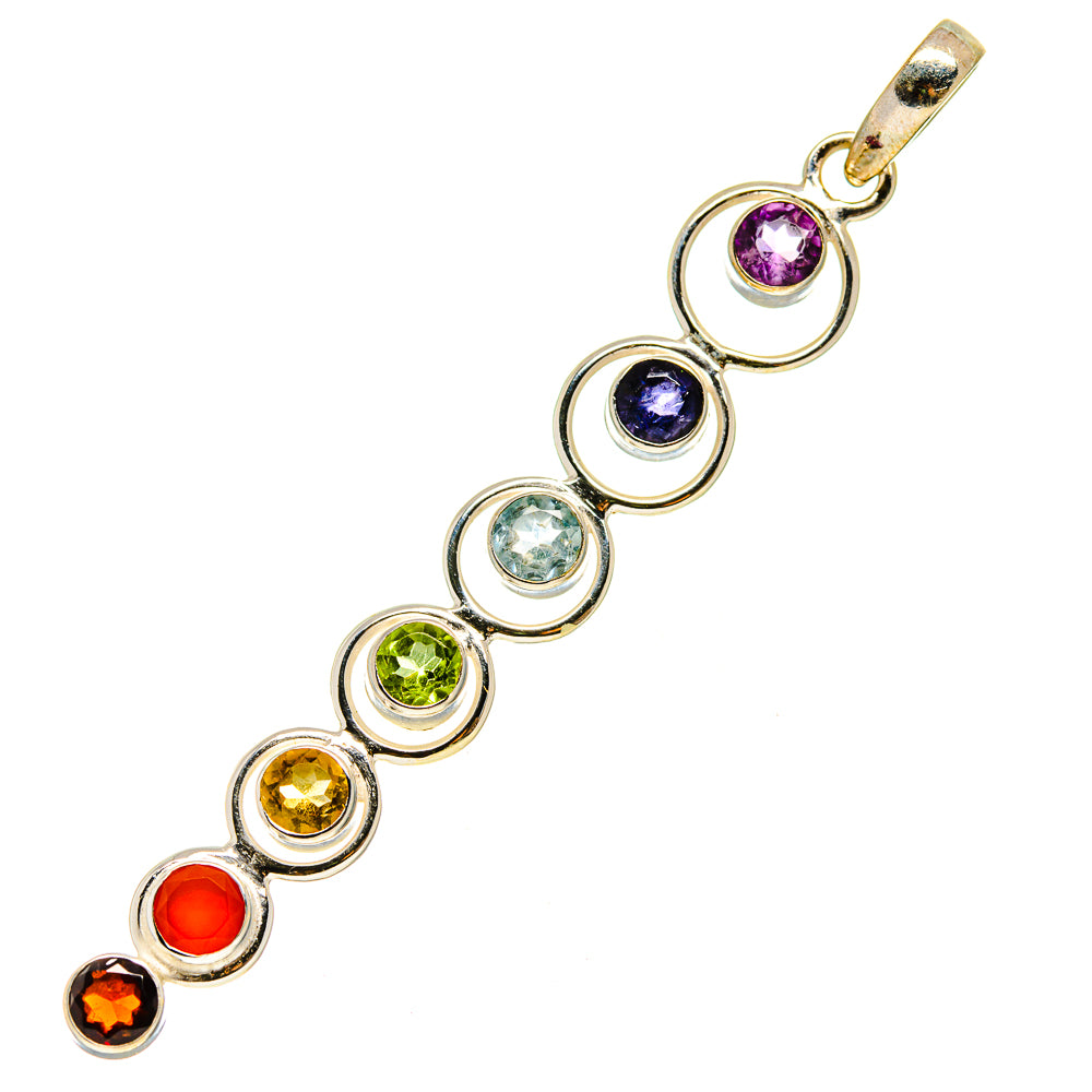 Multi-stone Rainbow Chakra Pendants handcrafted by Ana Silver Co - PD752191