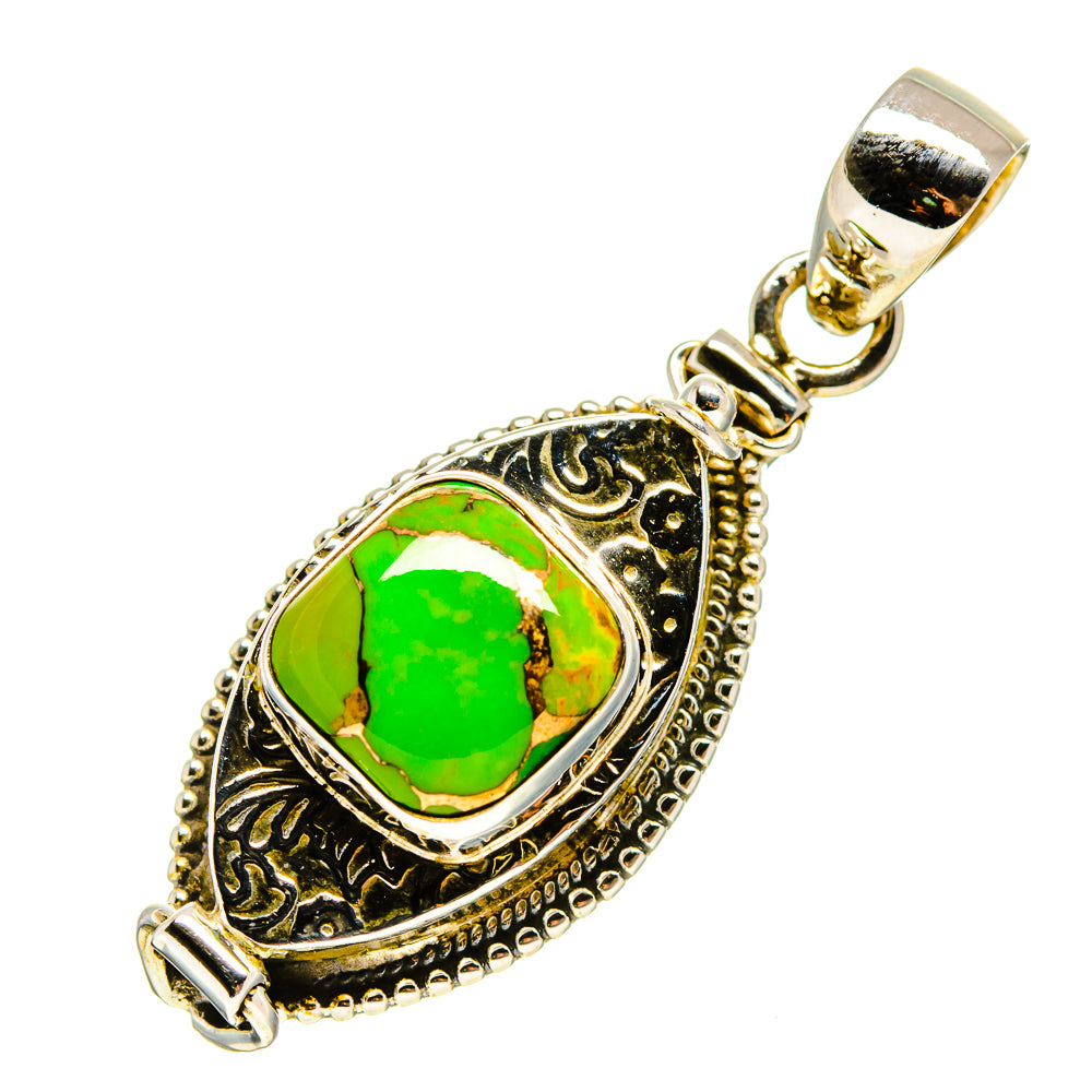 Green Copper Composite Turquoise Pendants handcrafted by Ana Silver Co - PD752375