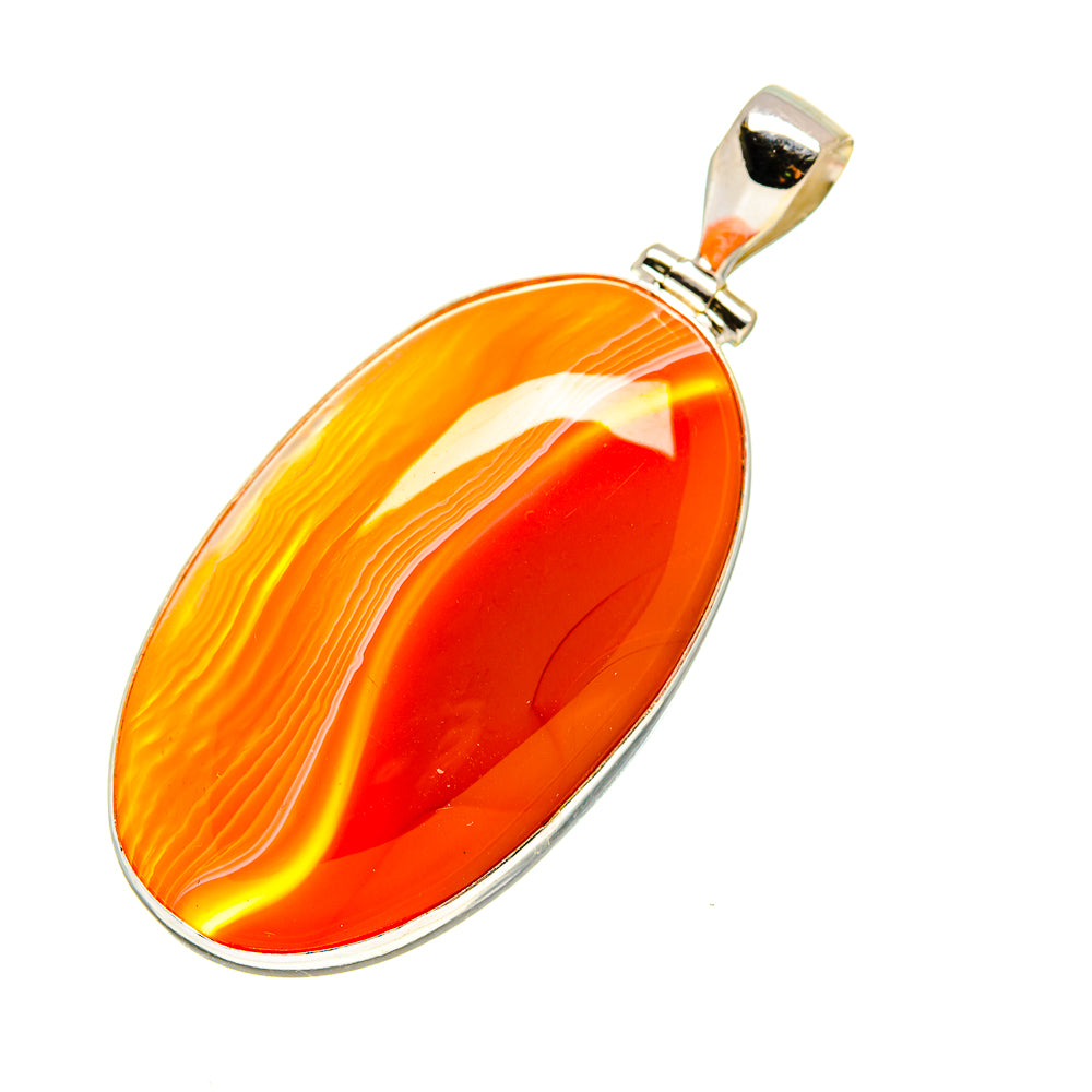 Orange Botswana Agate Pendants handcrafted by Ana Silver Co - PD752528