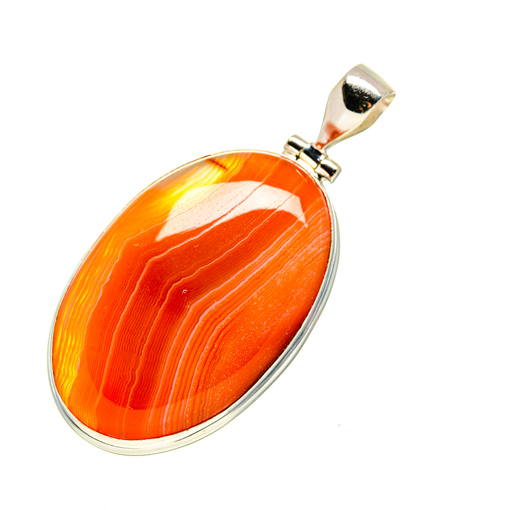 Orange Botswana Agate Pendants handcrafted by Ana Silver Co - PD752529
