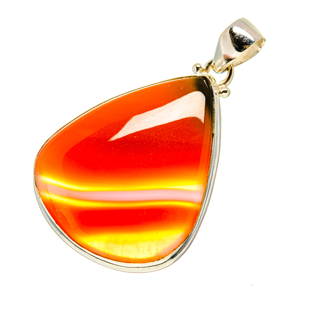 Orange Botswana Agate Pendants handcrafted by Ana Silver Co - PD752651