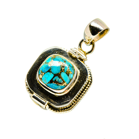 Blue Copper Composite Turquoise Pendants handcrafted by Ana Silver Co - PD752783
