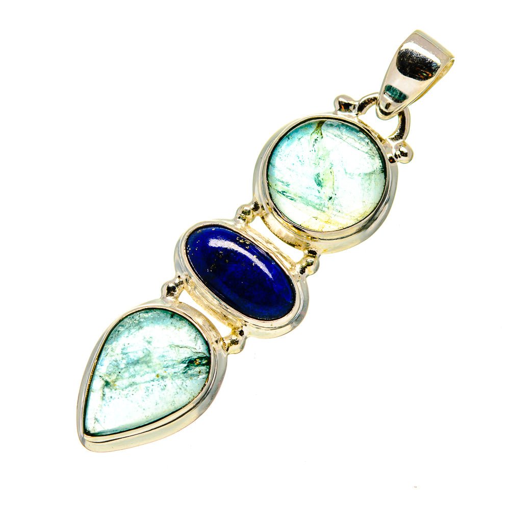 Blue Fluorite Pendants handcrafted by Ana Silver Co - PD752910