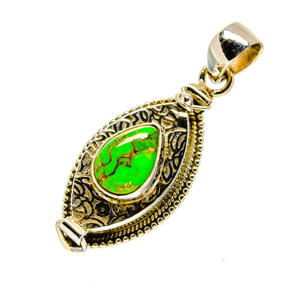 Green Copper Composite Turquoise Pendants handcrafted by Ana Silver Co - PD753035