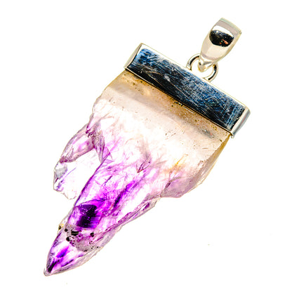 Amethyst stalactite pendant with 925 silver top and loop, purple crystal point