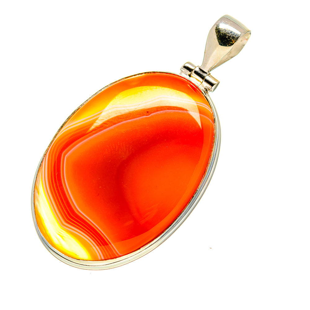 Orange Botswana Agate Pendants handcrafted by Ana Silver Co - PD753070