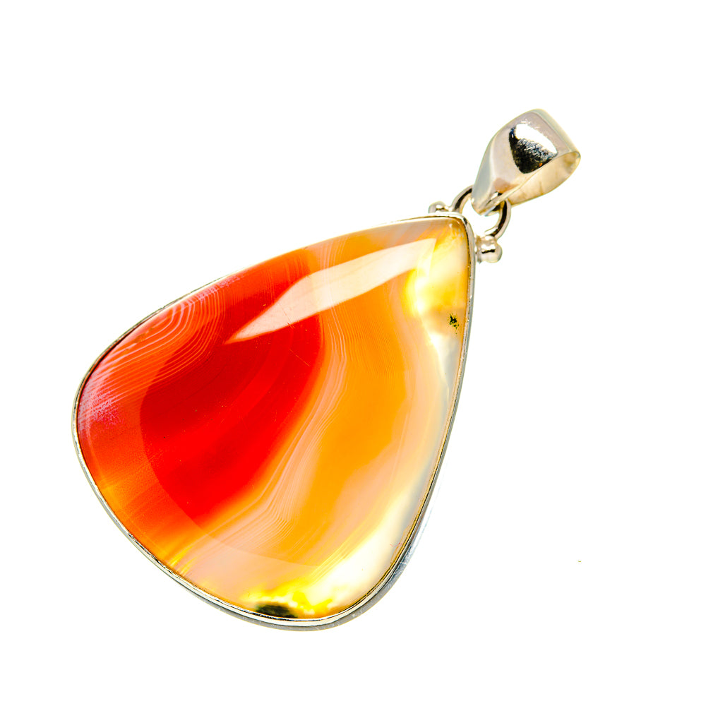 Orange Botswana Agate Pendants handcrafted by Ana Silver Co - PD753087