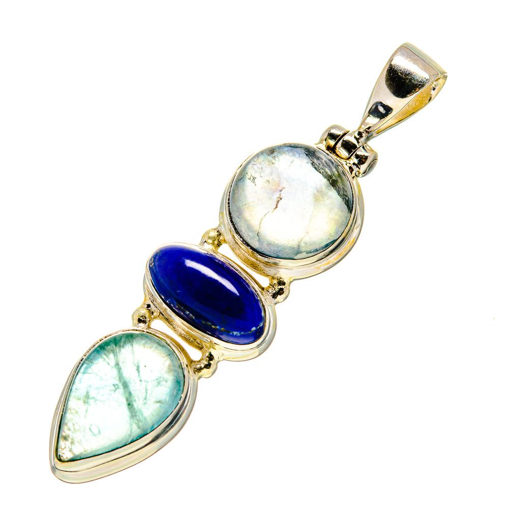 Blue Fluorite Pendants handcrafted by Ana Silver Co - PD753167