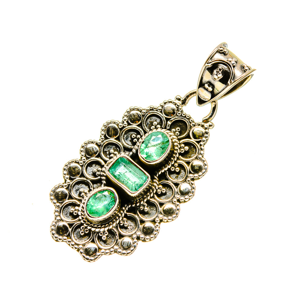 Zambian Emerald Pendants handcrafted by Ana Silver Co - PD753238