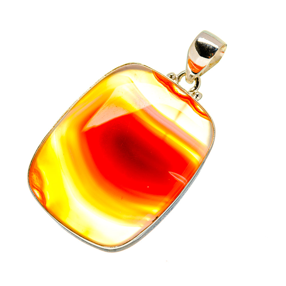 Orange Botswana Agate Pendants handcrafted by Ana Silver Co - PD753251