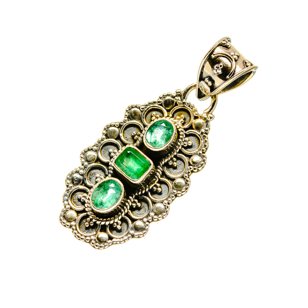 Zambian Emerald Pendants handcrafted by Ana Silver Co - PD753302