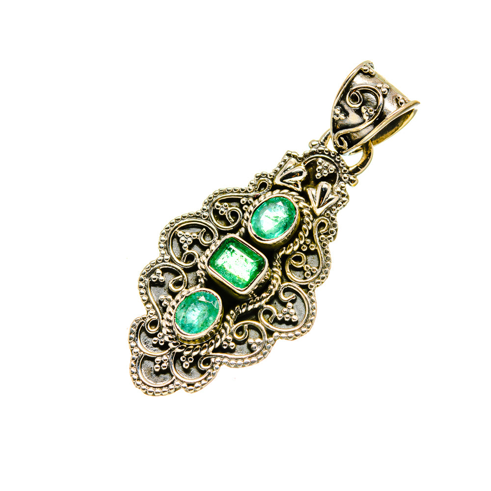 Zambian Emerald Pendants handcrafted by Ana Silver Co - PD753303