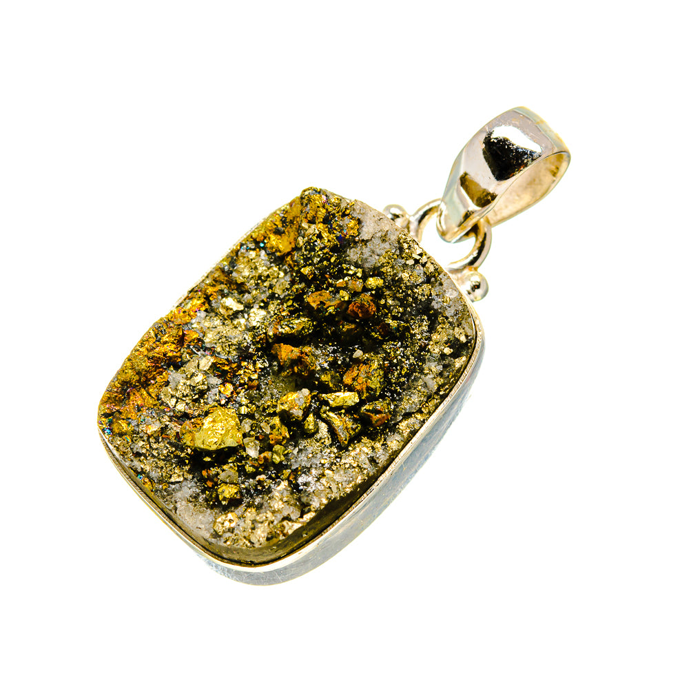 Spectro Pyrite Druzy Pendants handcrafted by Ana Silver Co - PD753363