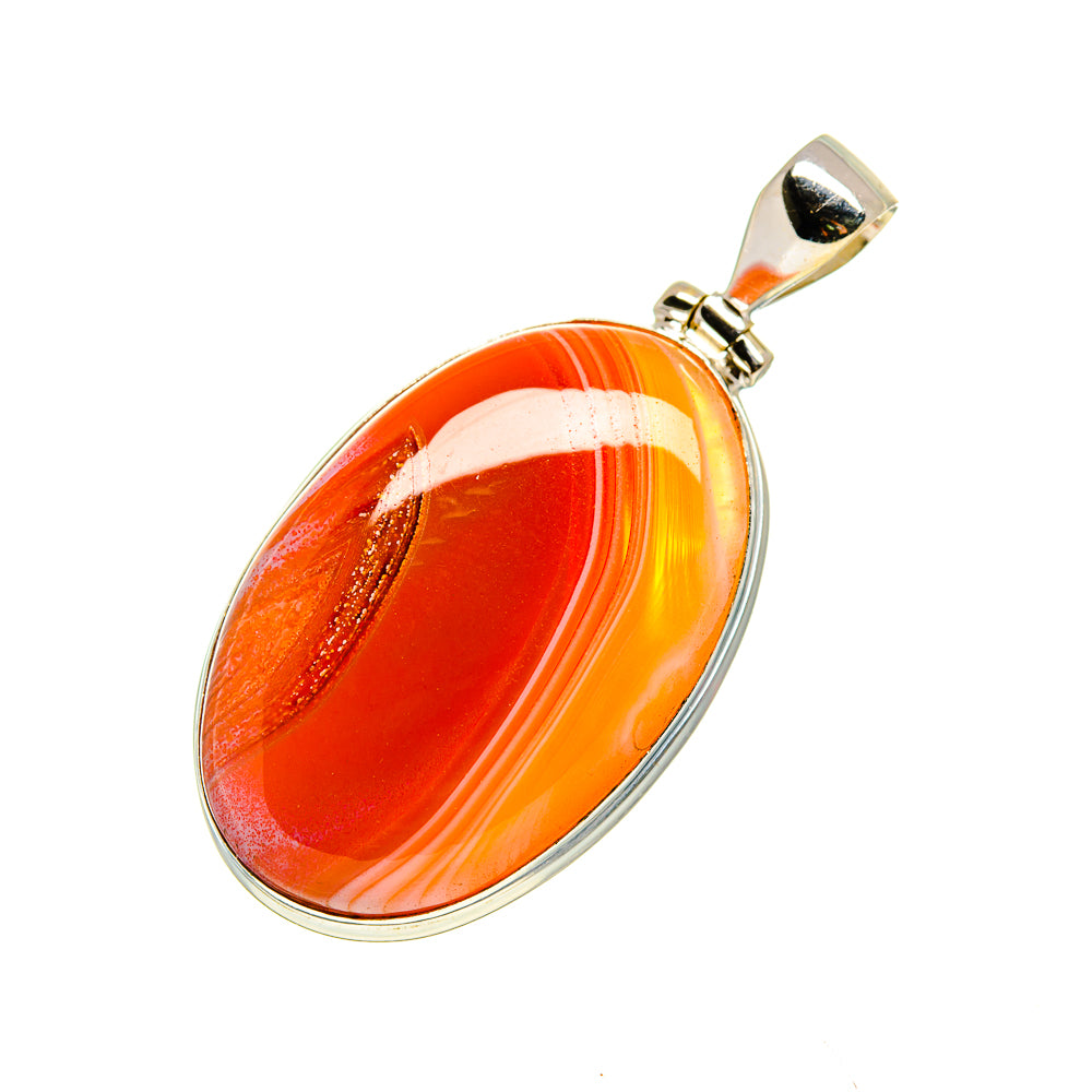 Orange Botswana Agate Pendants handcrafted by Ana Silver Co - PD753468