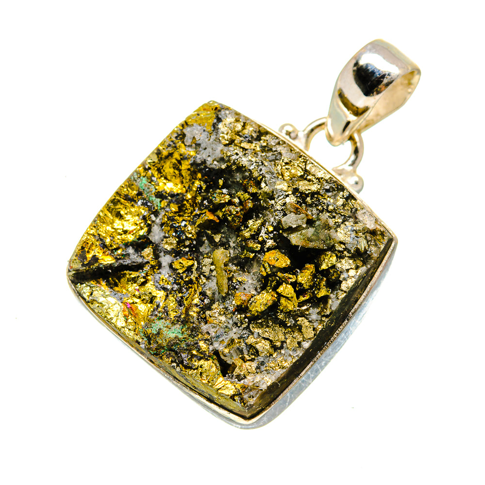 Spectro Pyrite Agate Pendants handcrafted by Ana Silver Co - PD753590