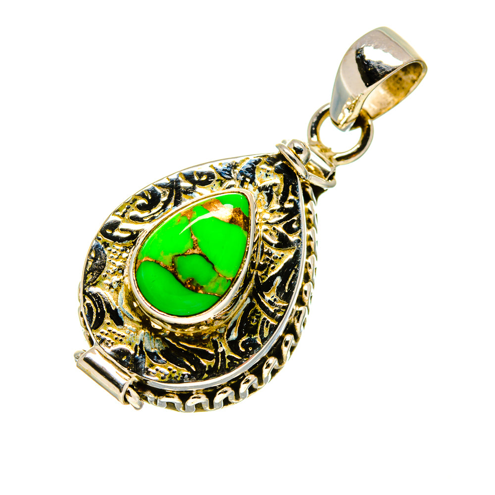 Green Copper Composite Turquoise Pendants handcrafted by Ana Silver Co - PD753631