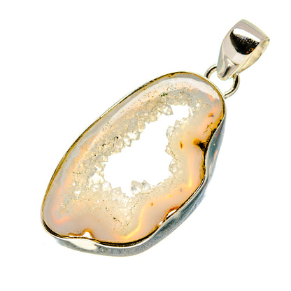 White Geode Slice Pendants handcrafted by Ana Silver Co - PD753659
