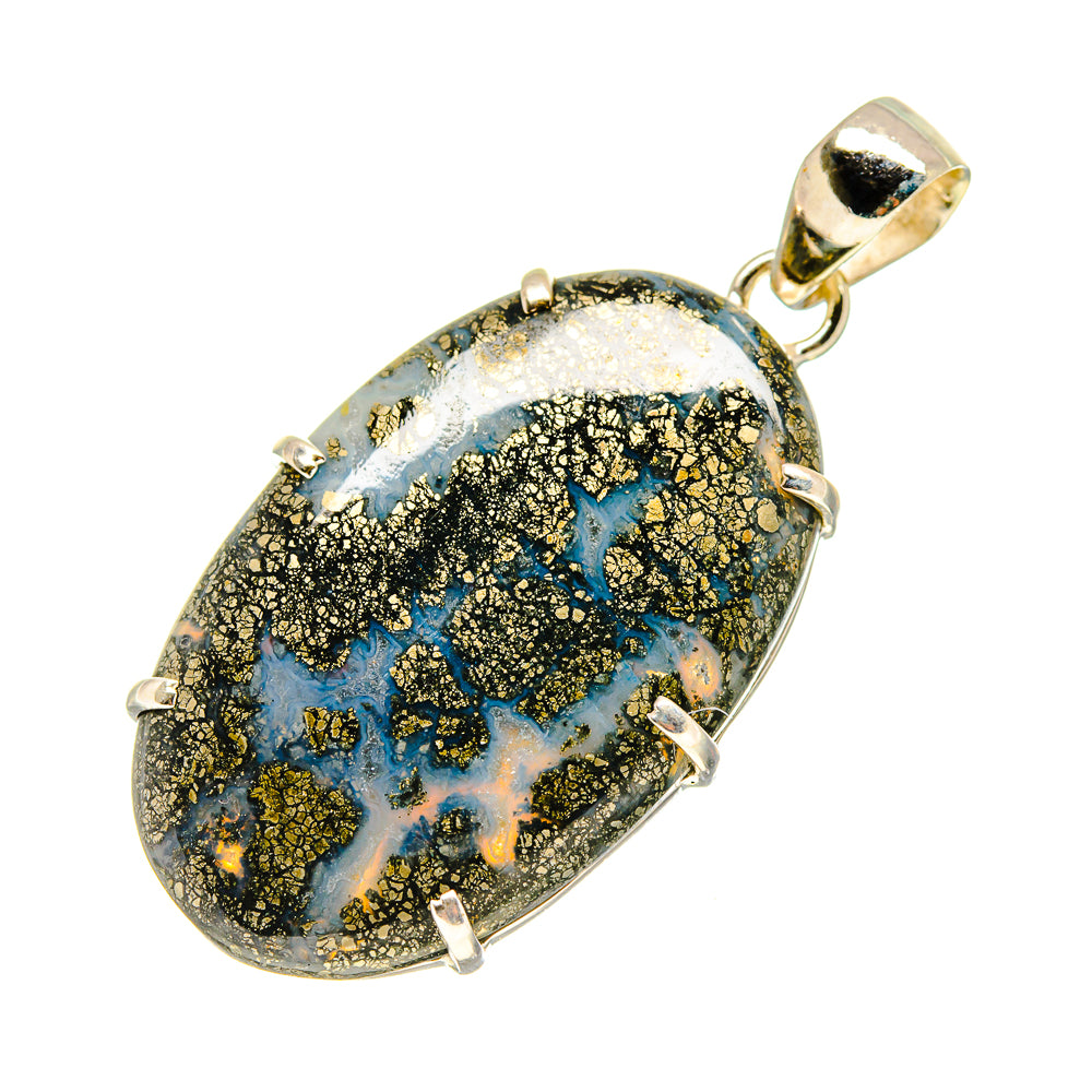 Pyrite Agate Pendants handcrafted by Ana Silver Co - PD753710
