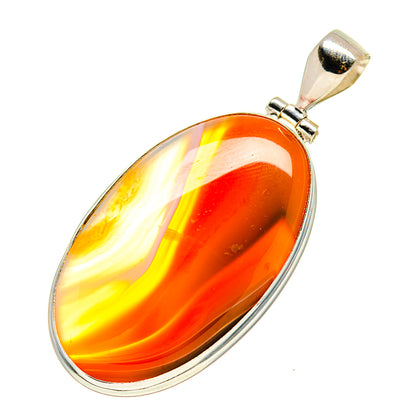 Orange Botswana Agate Pendants handcrafted by Ana Silver Co - PD753715