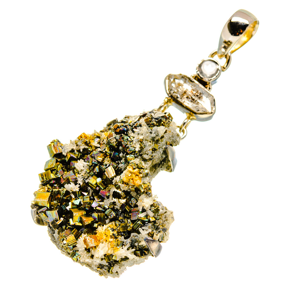 Pyrite Druzy Pendants handcrafted by Ana Silver Co - PD753905