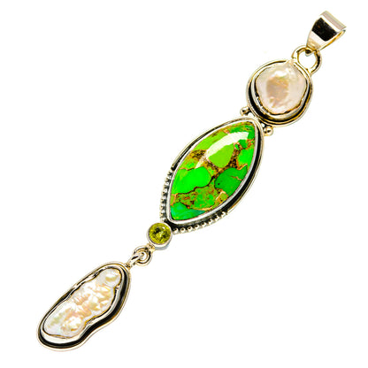 Green Copper Composite Turquoise Pendants handcrafted by Ana Silver Co - PD753915