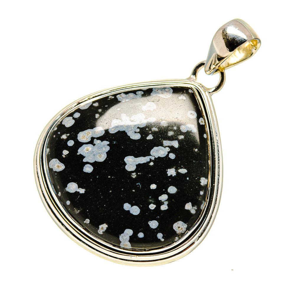 Snowflake Obsidian Pendants handcrafted by Ana Silver Co - PD754005