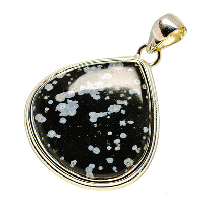 Snowflake Obsidian Pendants handcrafted by Ana Silver Co - PD754005