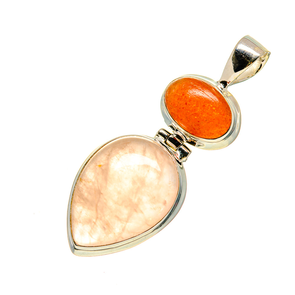 Rose Quartz Pendants handcrafted by Ana Silver Co - PD754029