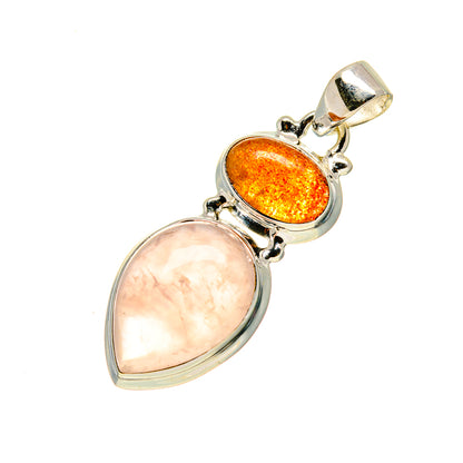 Rose Quartz Pendants handcrafted by Ana Silver Co - PD754030