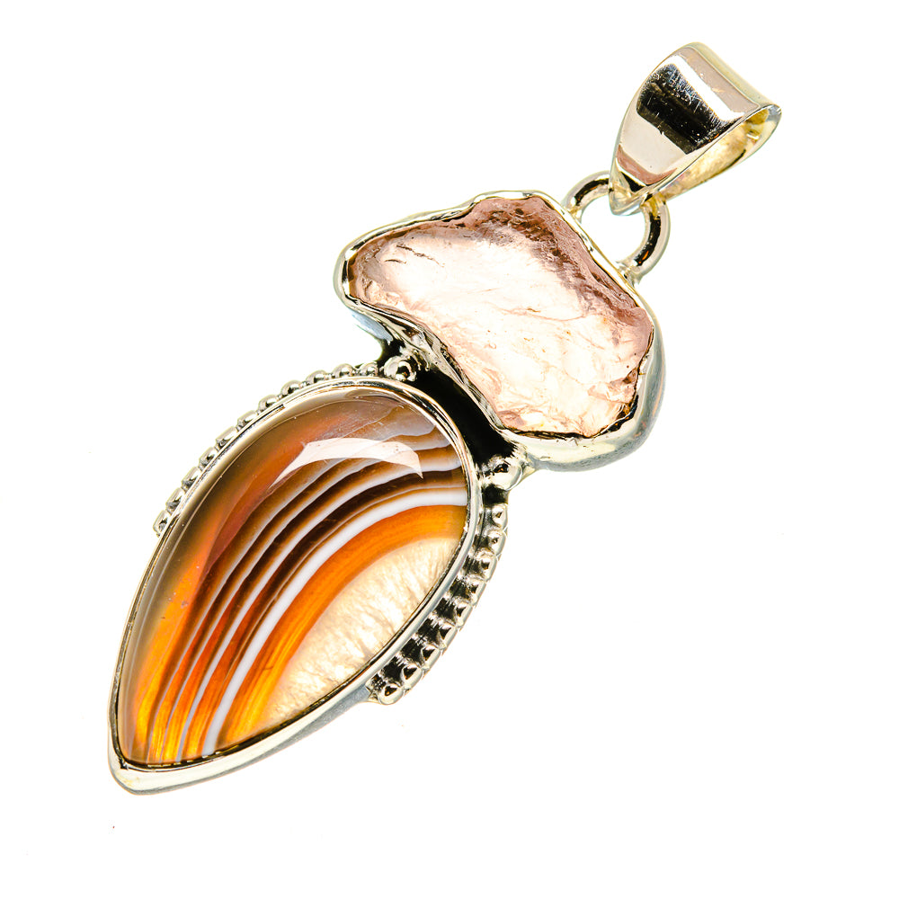 Botswana Agate Pendants handcrafted by Ana Silver Co - PD754186