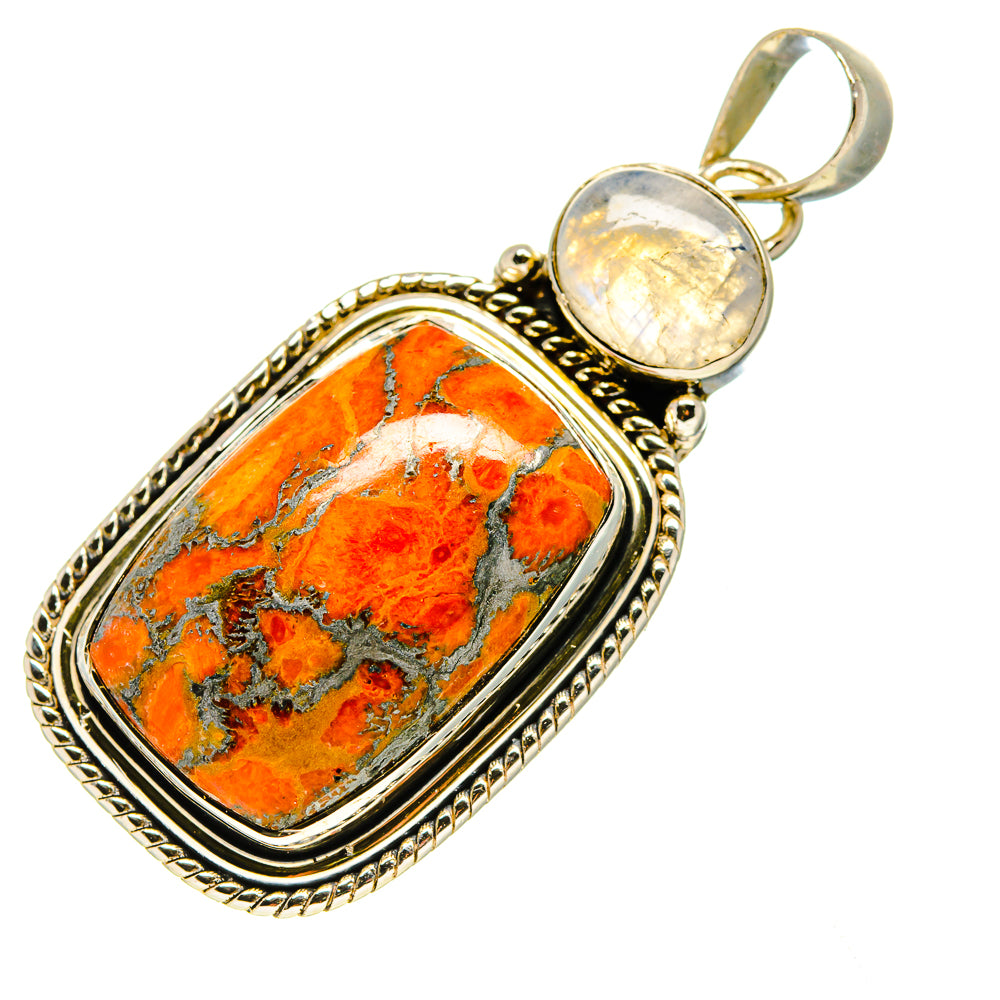 Orange Copper Composite Turquoise Pendants handcrafted by Ana Silver Co - PD754198