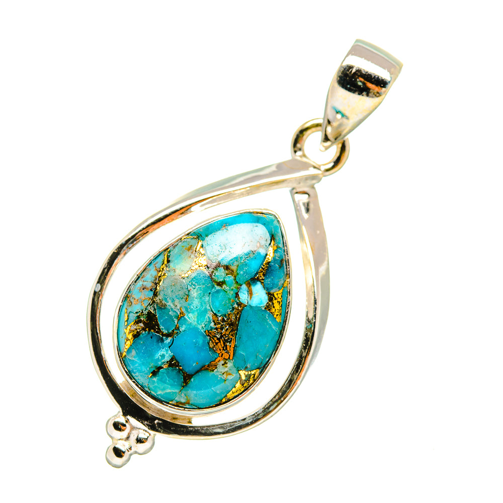 Blue Copper Composite Turquoise Pendants handcrafted by Ana Silver Co - PD7542