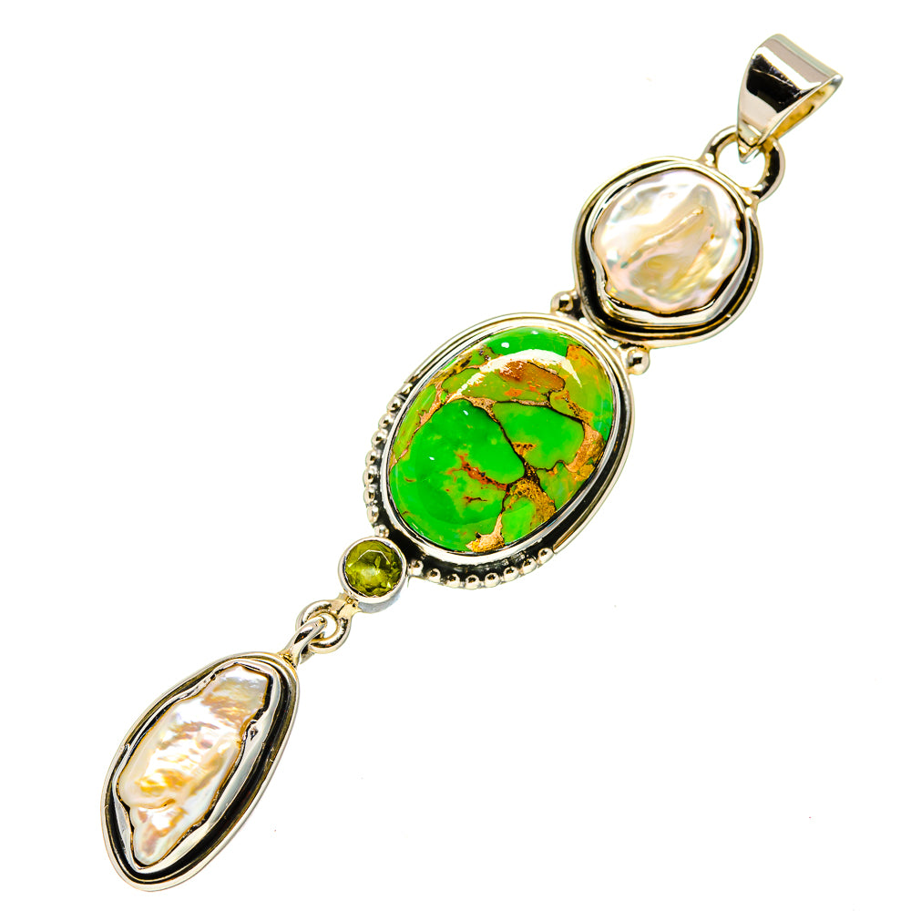 Green Copper Composite Turquoise Pendants handcrafted by Ana Silver Co - PD754259