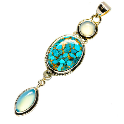 Blue Copper Composite Turquoise Pendants handcrafted by Ana Silver Co - PD754260