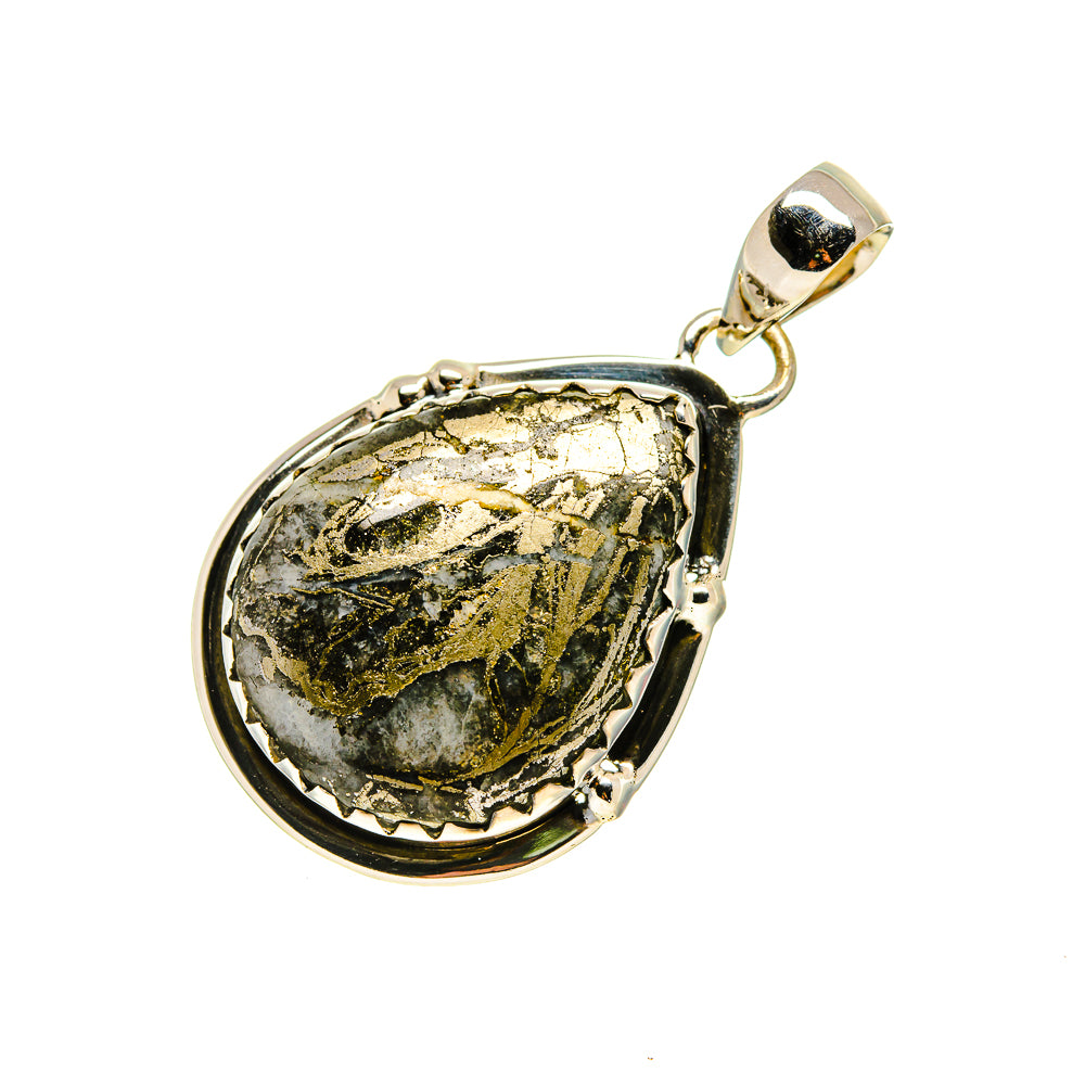 Pyrite Agate Pendants handcrafted by Ana Silver Co - PD754299