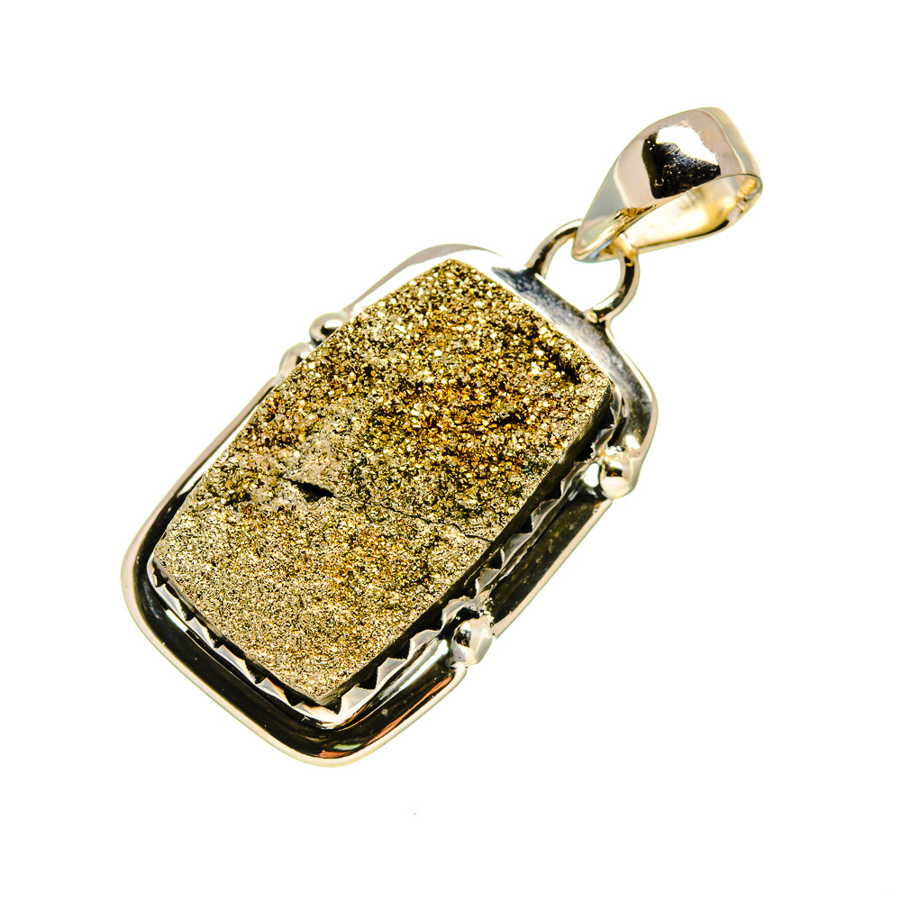 Spectro Pyrite Druzy Pendants handcrafted by Ana Silver Co - PD754335 - Photo 2