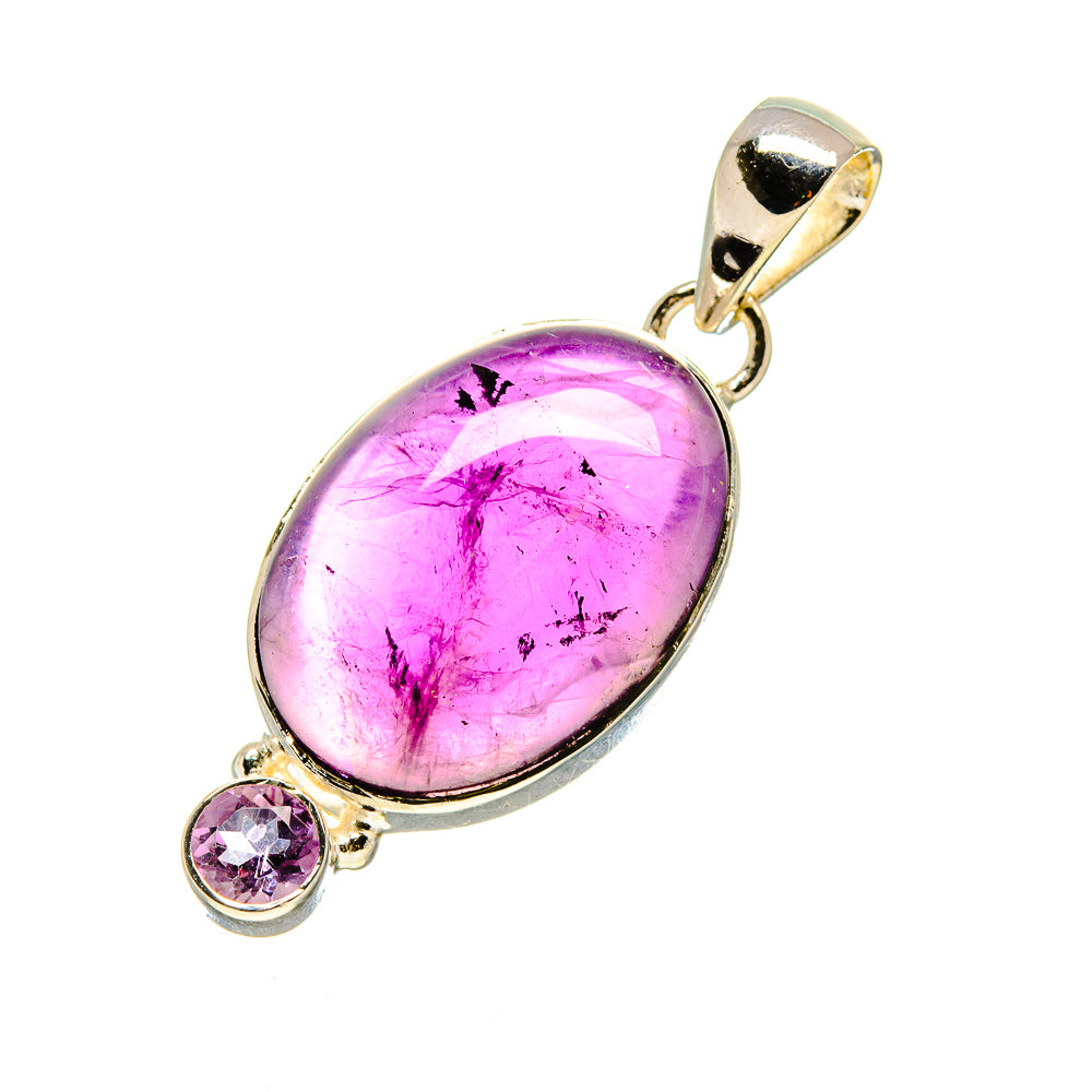 Amethyst pendant in 925 sterling silver with oval and round amethyst stones