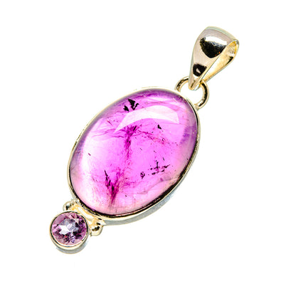 Amethyst pendant in 925 sterling silver with oval and round amethyst stones