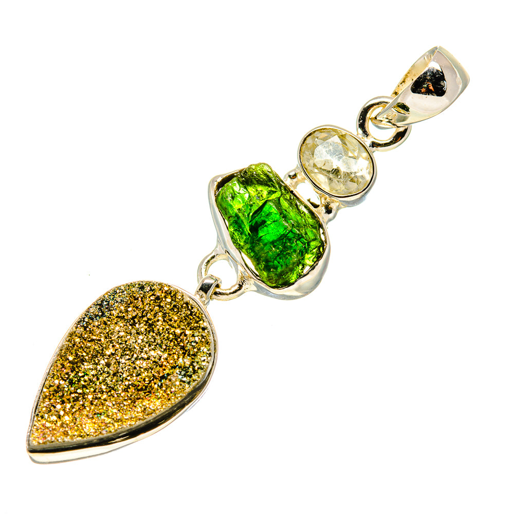 Spectro Pyrite Druzy Pendants handcrafted by Ana Silver Co - PD754383